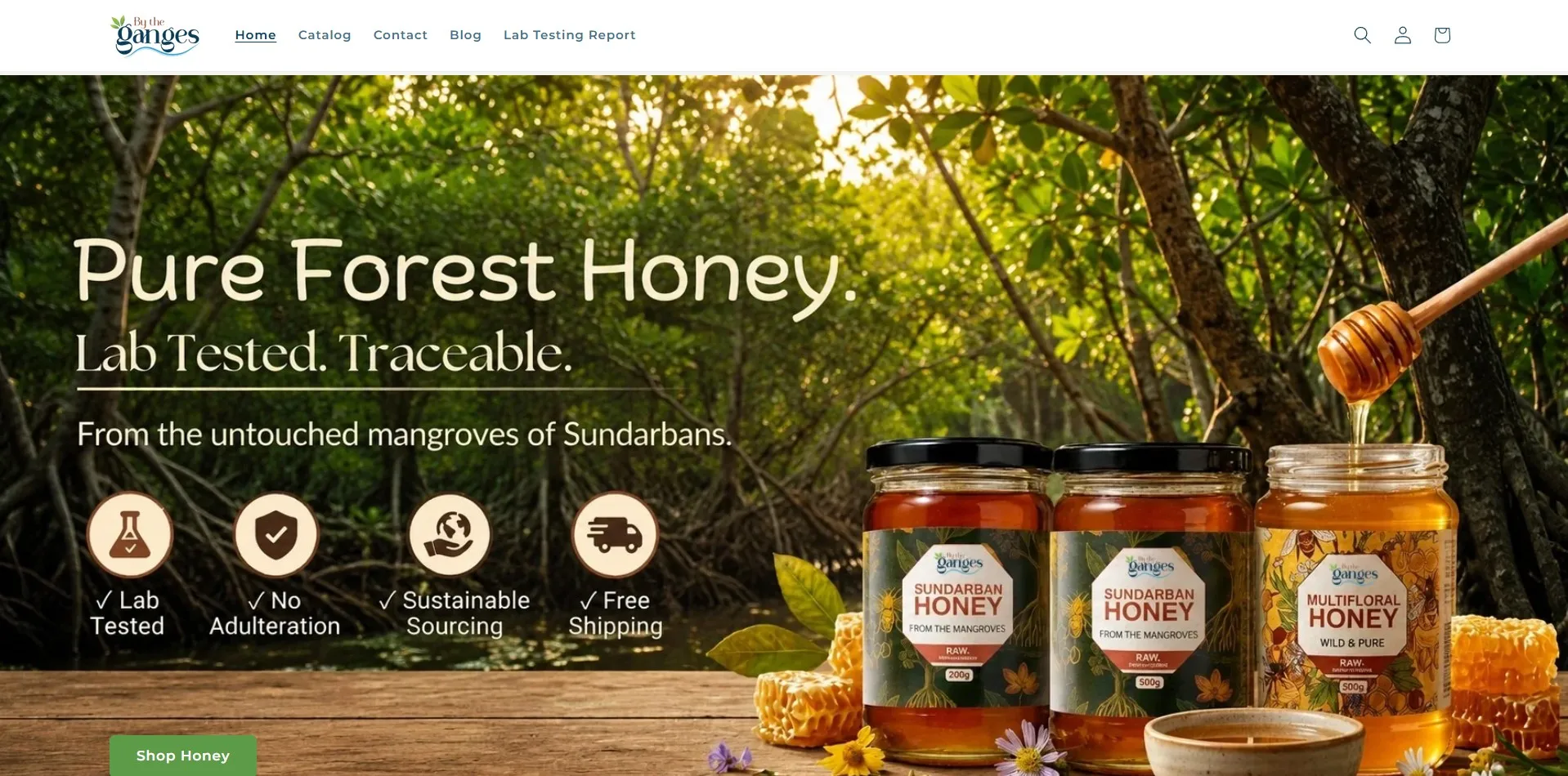 By The Ganges website designed and built by Red Dot Consultancy, home on desktop