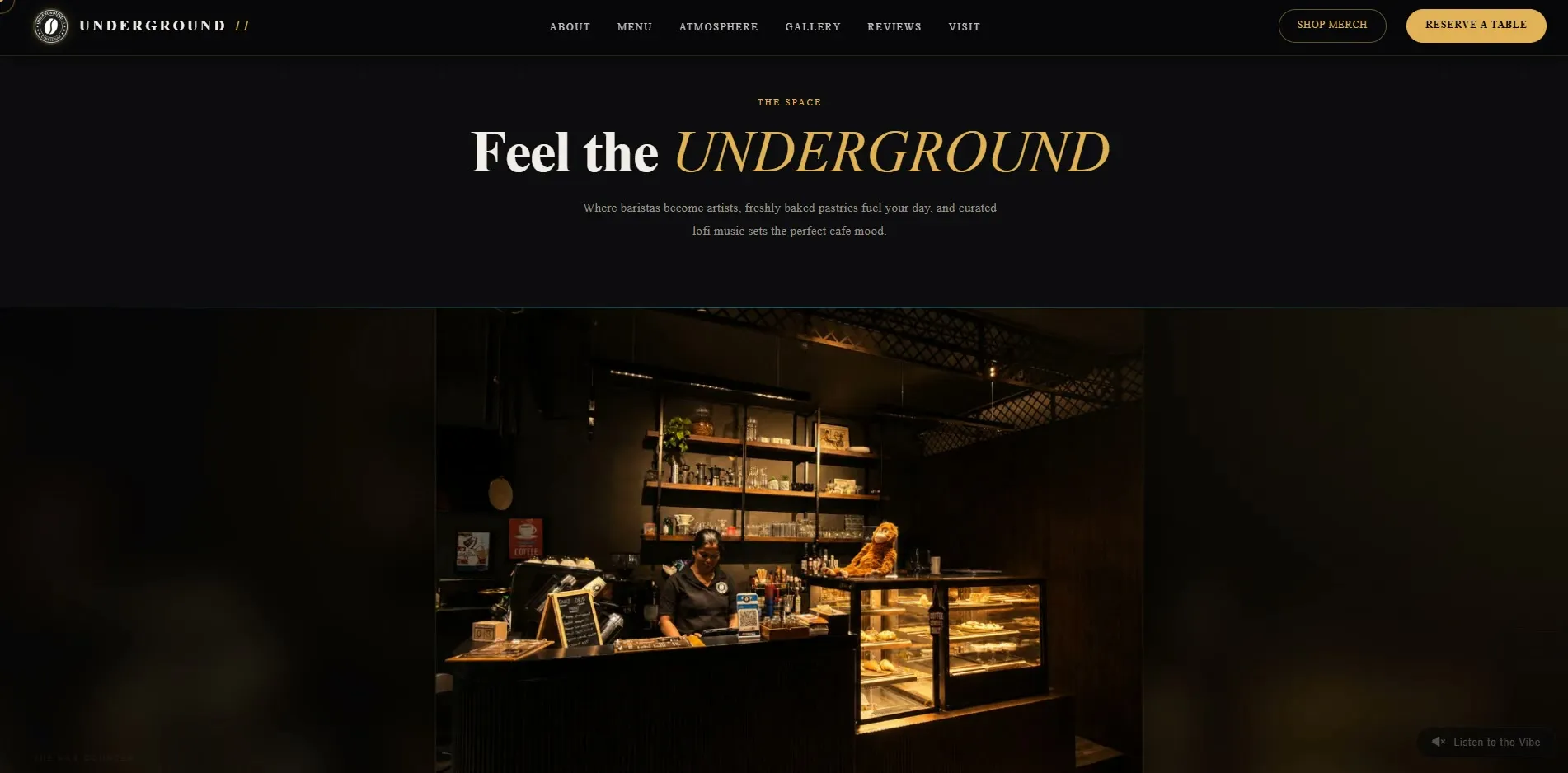 Underground 11 website designed and built by Red Dot Consultancy, the space on desktop