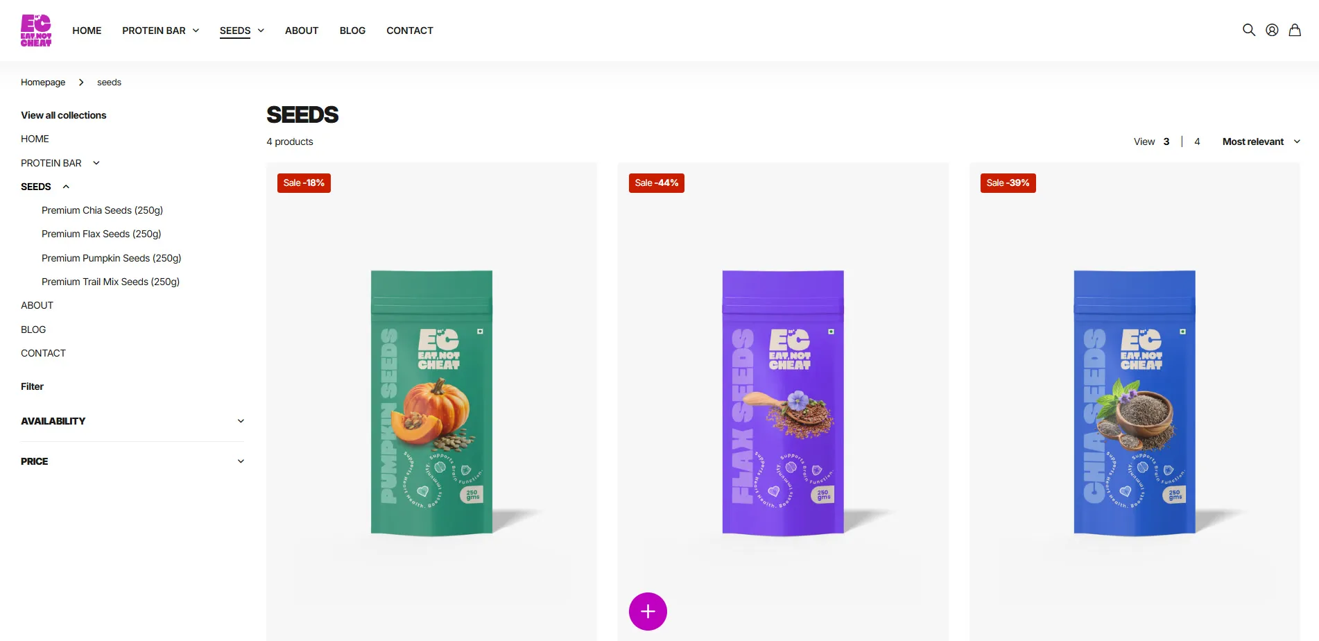 Eat Not Cheat website designed and built by Red Dot Consultancy, seeds on desktop