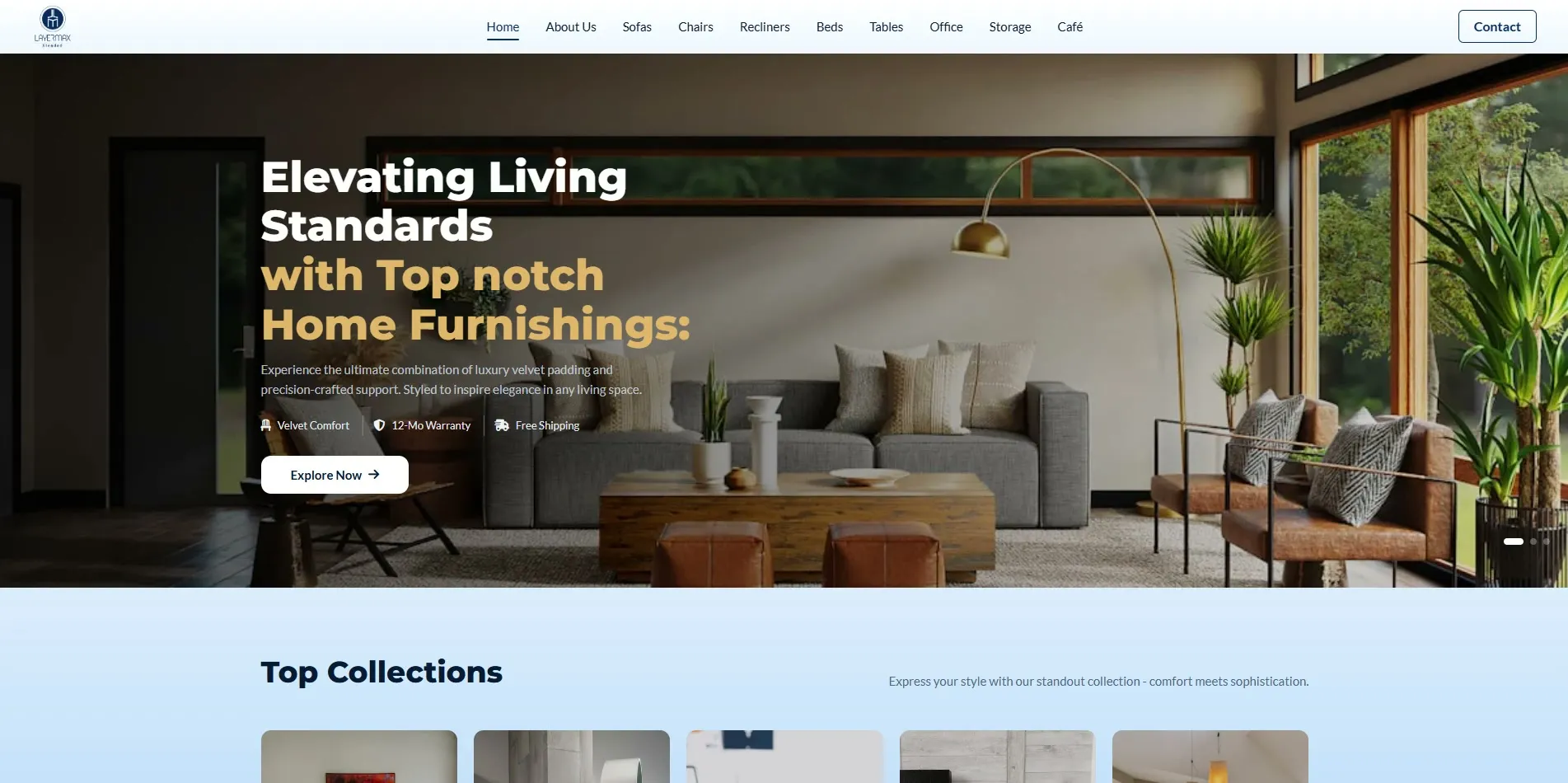 Layermax website designed and built by Red Dot Consultancy, home on desktop