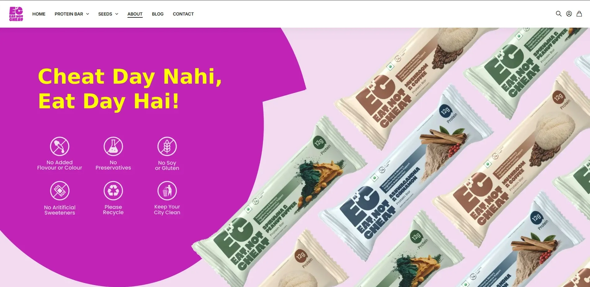 Eat Not Cheat website designed and built by Red Dot Consultancy, cheat day on desktop