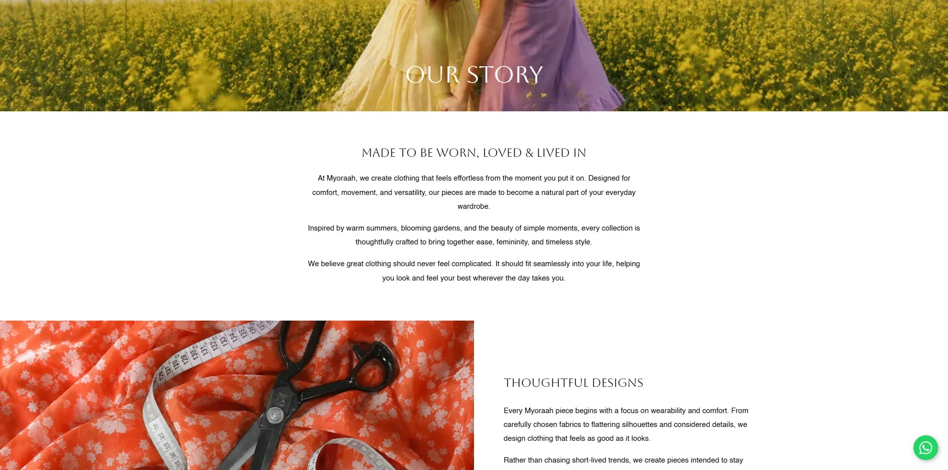 Myoraah website designed and built by Red Dot Consultancy, our story on desktop