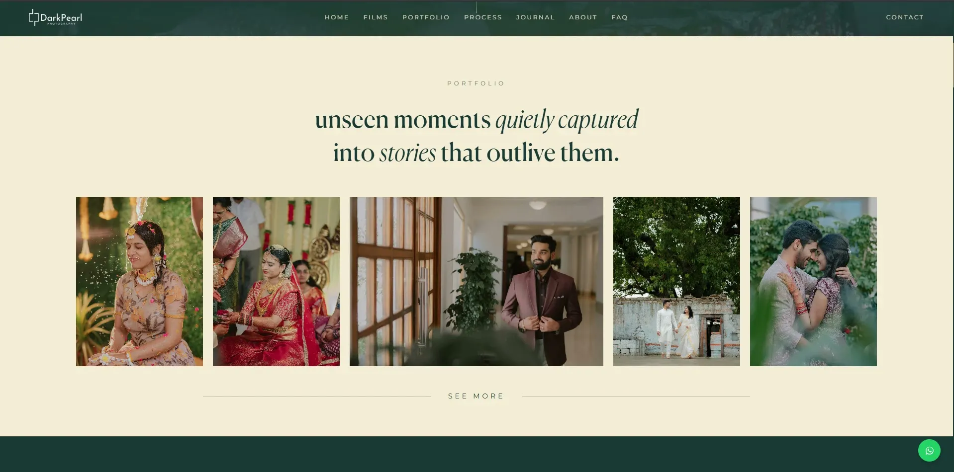 DarkPearl Photography website designed and built by Red Dot Consultancy, stories on desktop