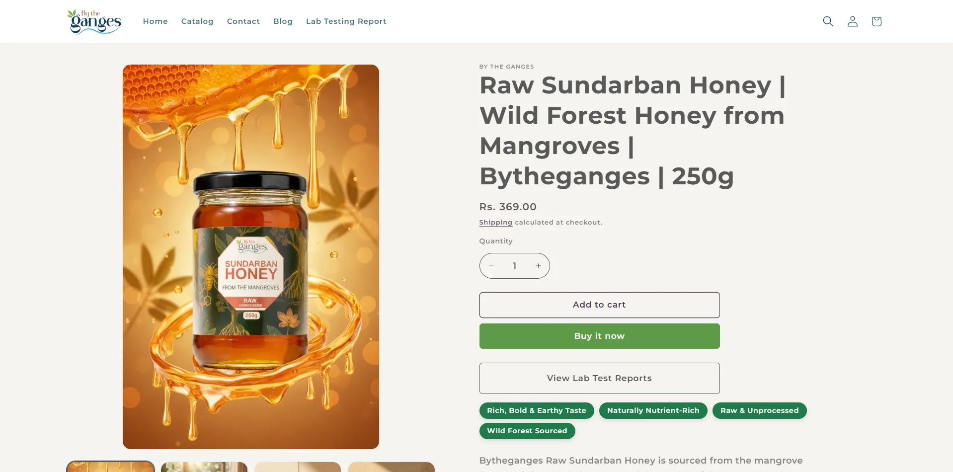 By The Ganges website designed and built by Red Dot Consultancy, sundarban honey on desktop