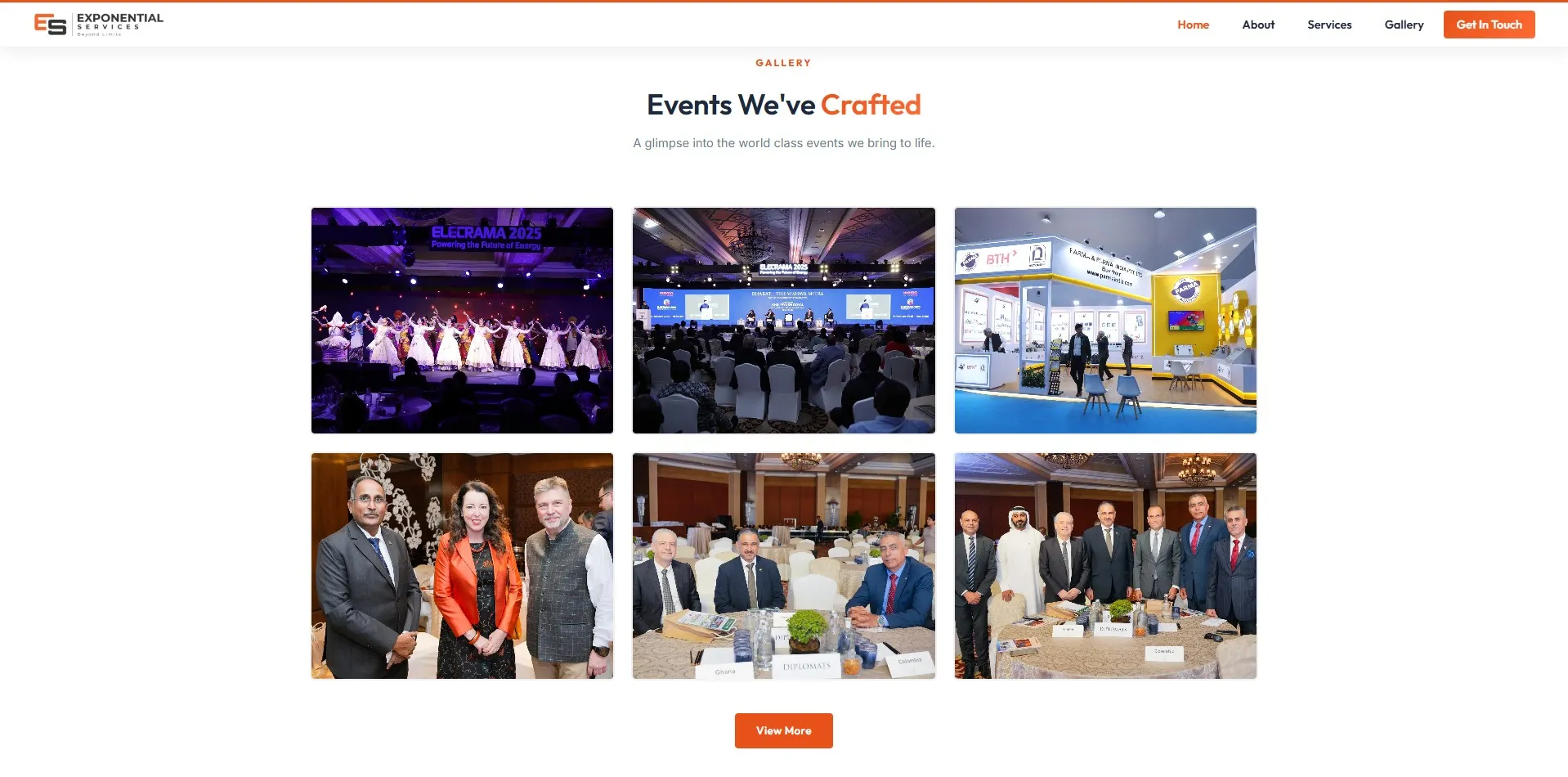 Exponential Services website designed and built by Red Dot Consultancy, gallery on desktop