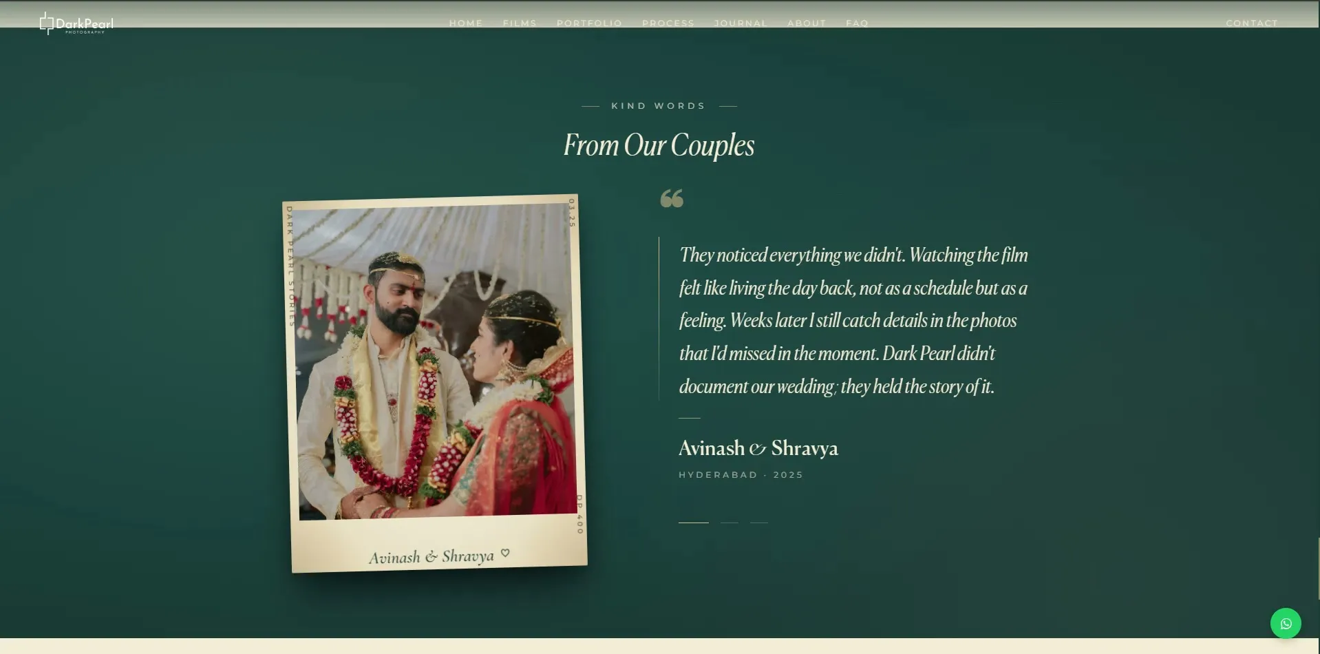 DarkPearl Photography website designed and built by Red Dot Consultancy, couples on desktop