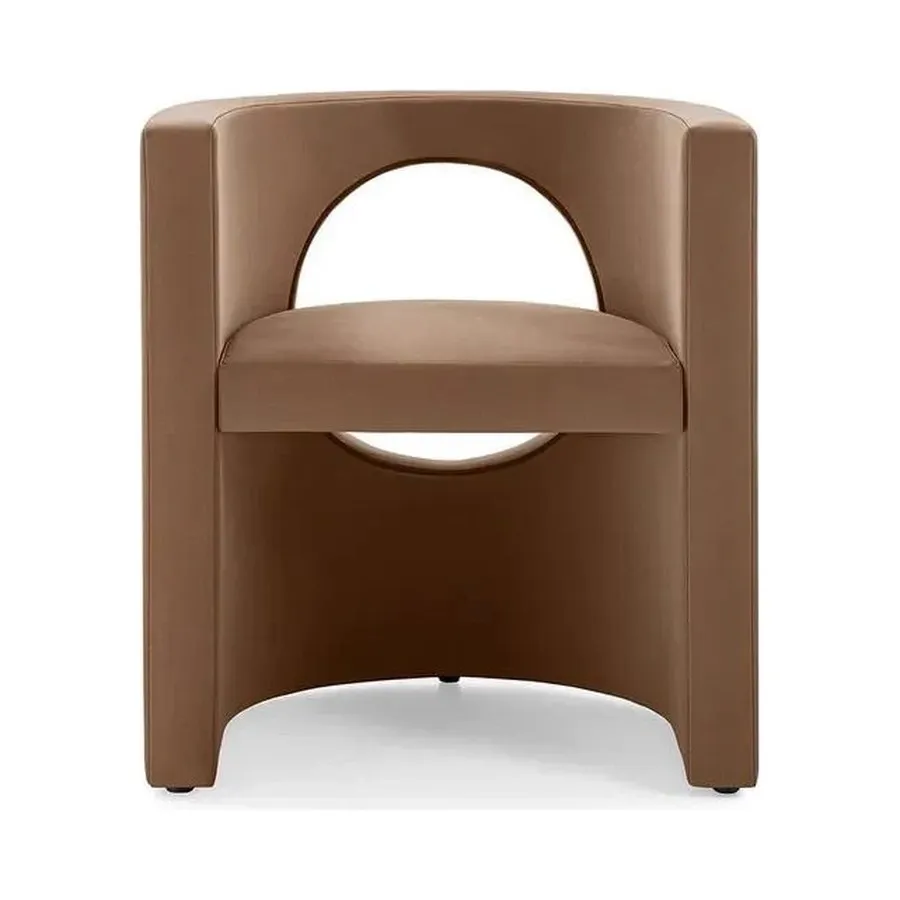Brown Molded Tub Accent Chair